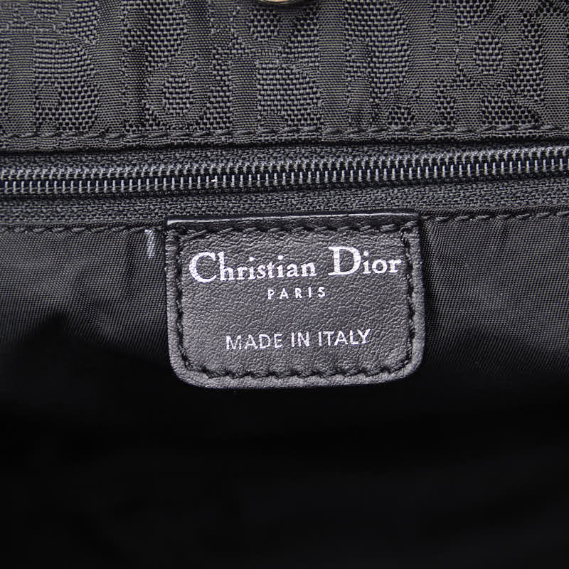 Christian Dior Trotter Tote Bag Nylon/Leather Black Ladies