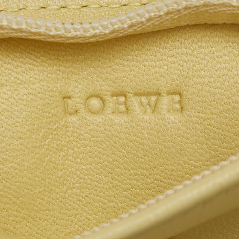 LOEWE LOEWE Anagram Coin Case Leather Cream Yellow Ladies Paris