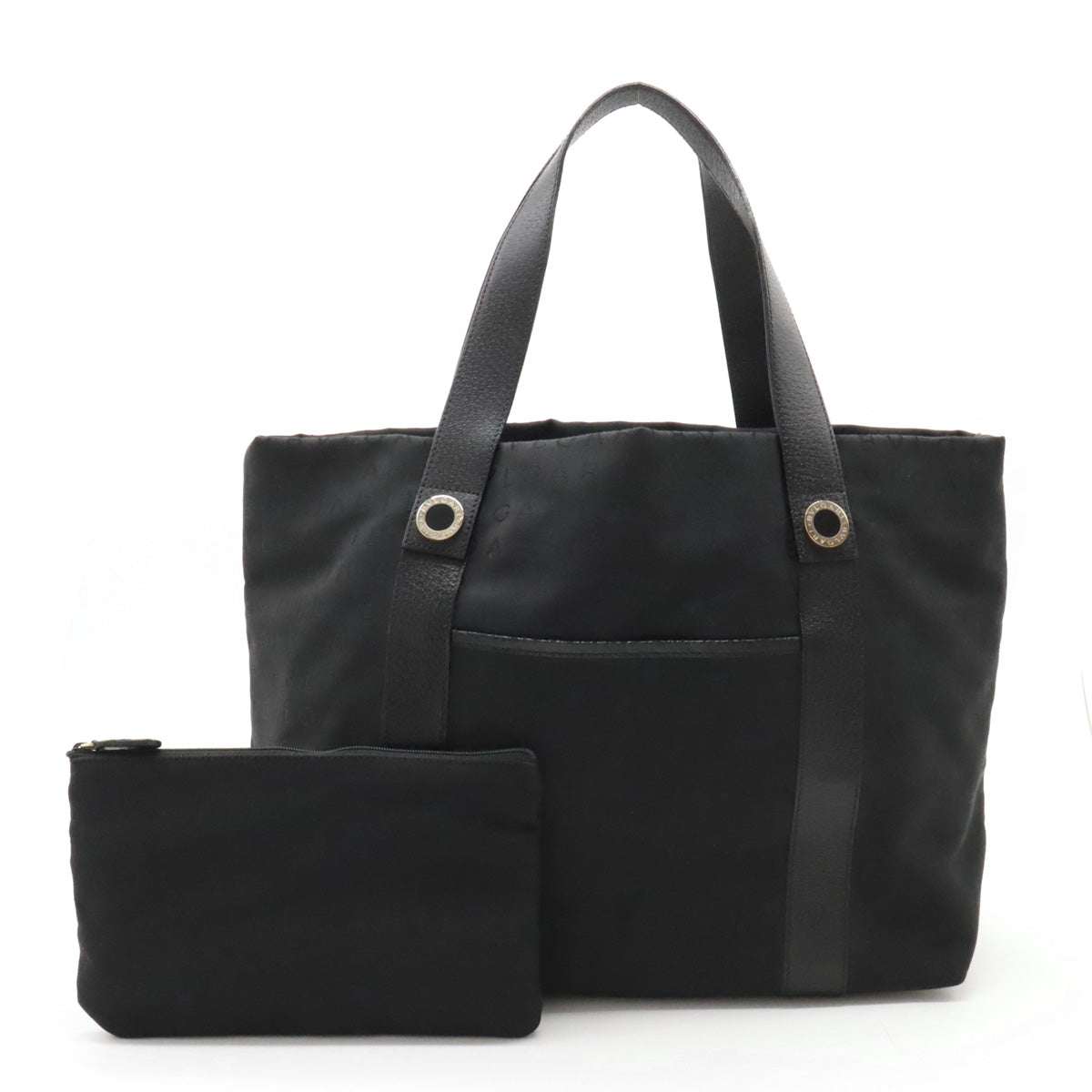 BVLGARI  Logomania  Bag Shoulder Bag Shoulder Bag Shoulder Tooth Leather Black Black Silver Gold  22281 Blumin