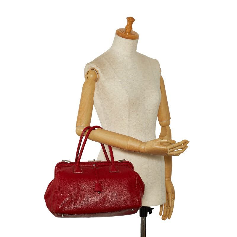 Prada Shoulder Bag B11176 Red Leather  Prada
