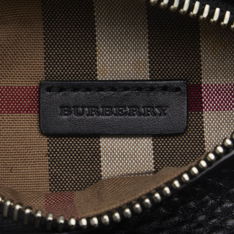 Burberry Nova Check Sliding Shoulder Bag Black Leather Ladies Burberry