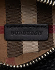 Burberry Nova Check Sliding Shoulder Bag Black Leather Ladies Burberry