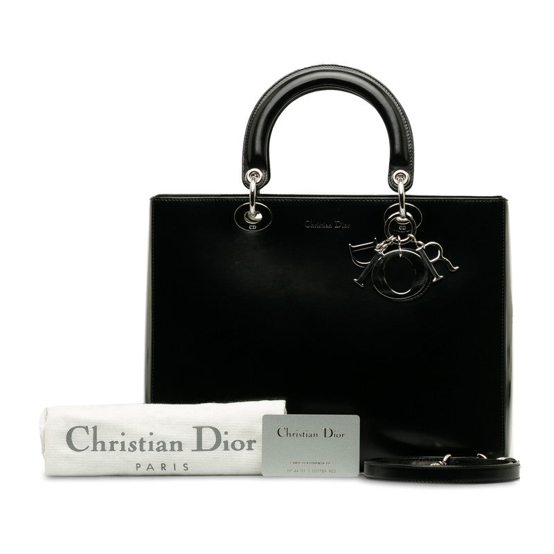 DIOR Lady Dior 漆皮黑色女士手袋