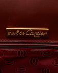 Cartier Masterline Handbag Tote Bag Wine Red Leather  Cartier