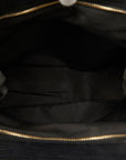 Bulgaria Maxiletare Logomania Shoulder Bag Black Canvas Leather  BVLGARI