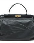 FENDI Peekaboo Lodge Handbag in Leather Black 8BN210