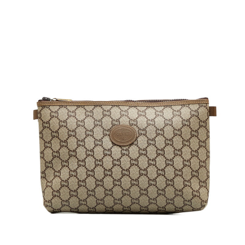 Gucci Vintage Old Gucci GG Plus  Second Bag Gucci Beige Brown PVC Leather Ladies Gucci