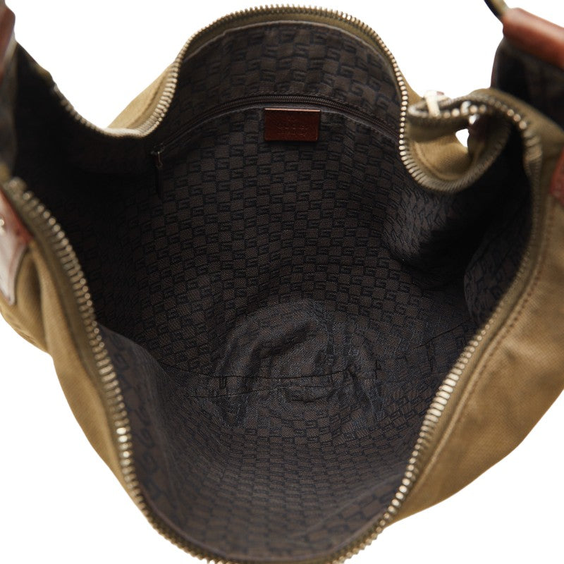 Gucci One-Shoulder Bag 95726 Carki Brown Canvas Leather Lady Gucci