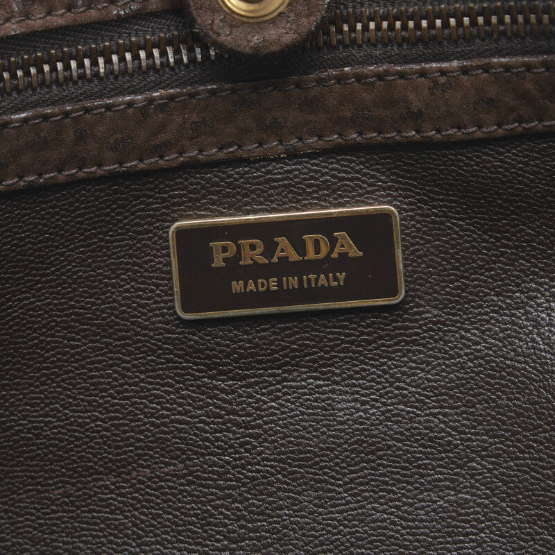 PRADA PRADA BR1977 s Bag Leather Brown