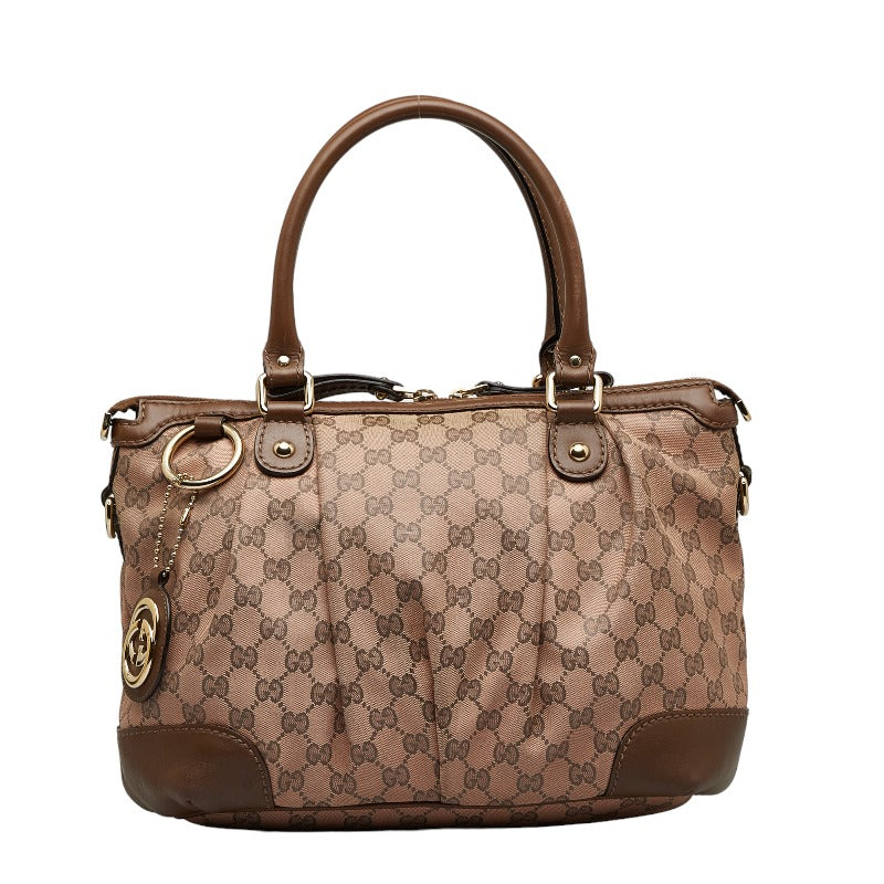 Gucci GG canvas sweatshirt handbag shoulder bag 2WAY 247902 pink brown canvas leather ladies Gucci