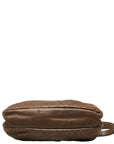 Chanel Matrasse Logo Silver Gold  One-Shoulder Bag Brown   CHANEL
