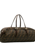 Fendi Zuka Handbag 16560 Brown Canvas Leather Ladies Fendi