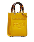 Fendi Sunshine per Small Logo Handbag Shoulder Bag 2WAY 8BS051 Yellow Leather Ladies Fendi