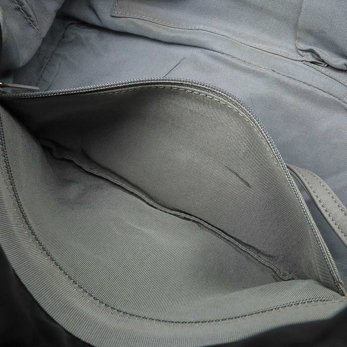 CHANEL CHANEL PARIVISANCE KILTING Chain Shoulder Bag Nylon Dark Grey Black Silver  A50633