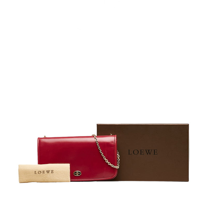 Loeb Chain Wallet Pink Leather Ladies LOEWE