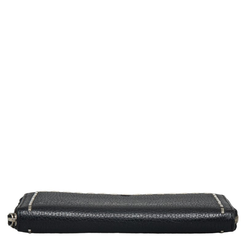 Fendi Celeria Roundfashner Long Wallet 7M0210 Black Leather Ladies Fendi