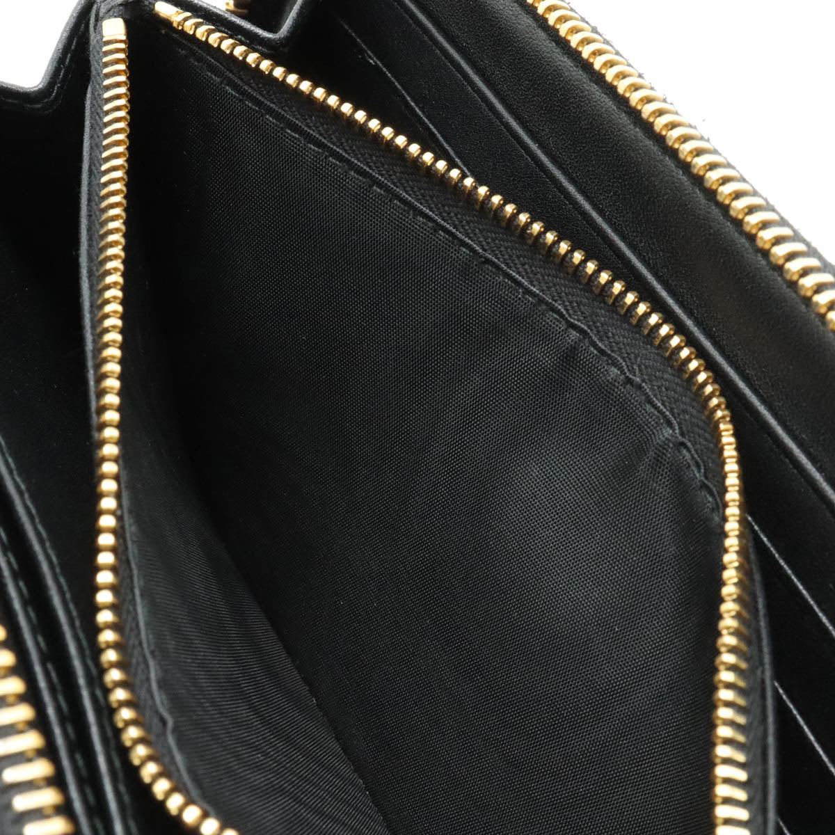 PRADA PRADA VITELLO MOVE Round  Long Wallet Leather NERO Black Black Gold  1ML506
