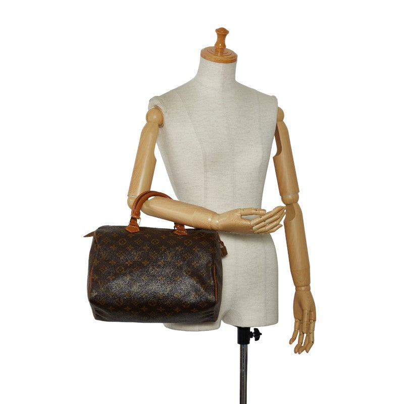 Louis Vuitton Monogram Speed 30 Handbag M41526 Brown PVC Leather Lady Louis Vuitton