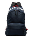BALENCIAGA Logo Backpack in Nylon Navy Men’s 507460