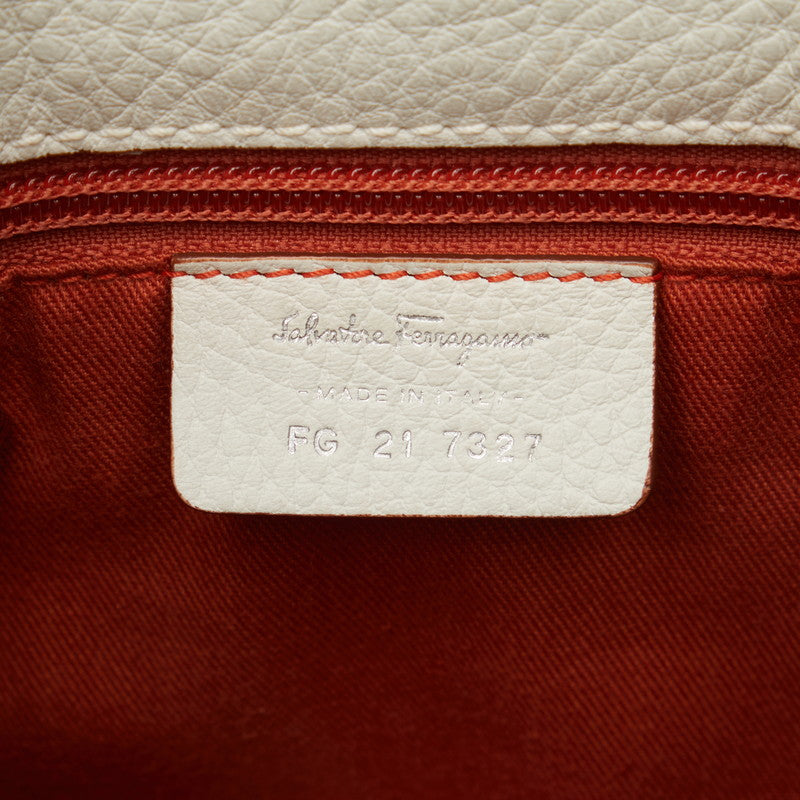 Salvatore Ferragamo Gantiini Handbags FG 21 7327 Indigoblue White Denim Leather Ladies Salvatore Ferragamo