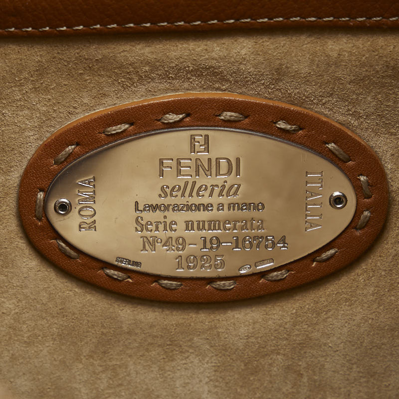 FENDI Celleria Shoulder Bag 8BR241 Leather Brown Women&#39;s