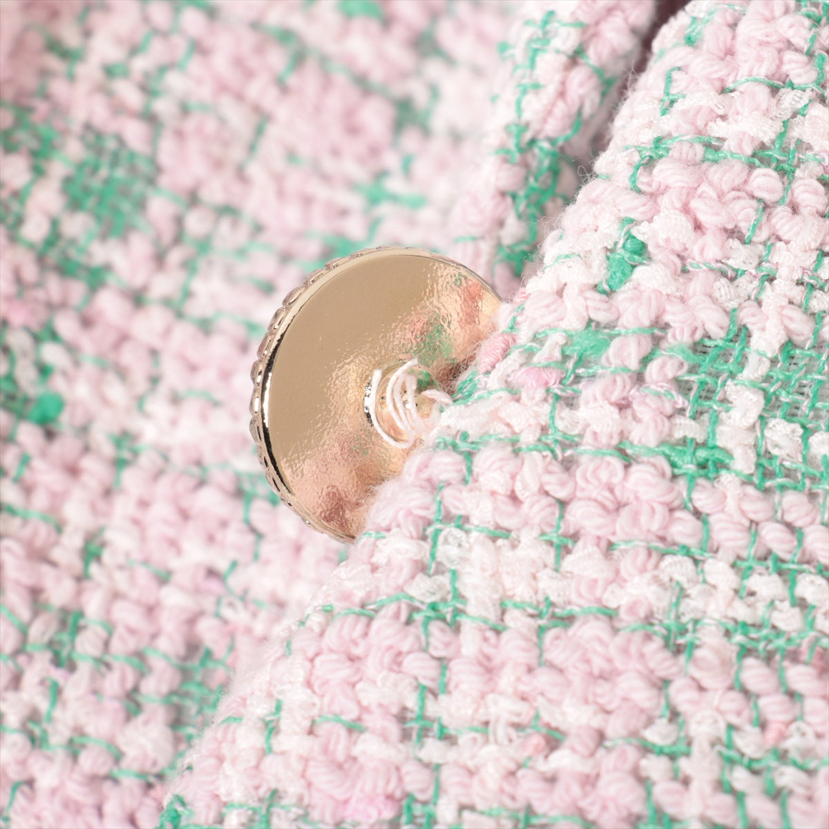 Chanel Coconut Button P70 Twid Jacket 38 Pink