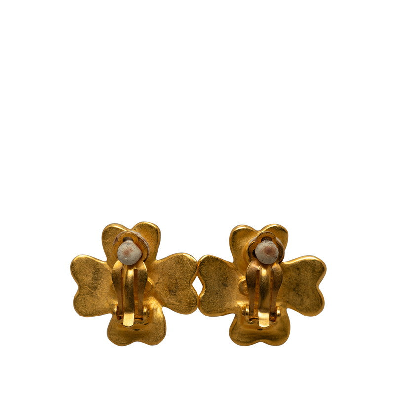 Chanel Vintage Coco Clover Earring Gold   Chanel