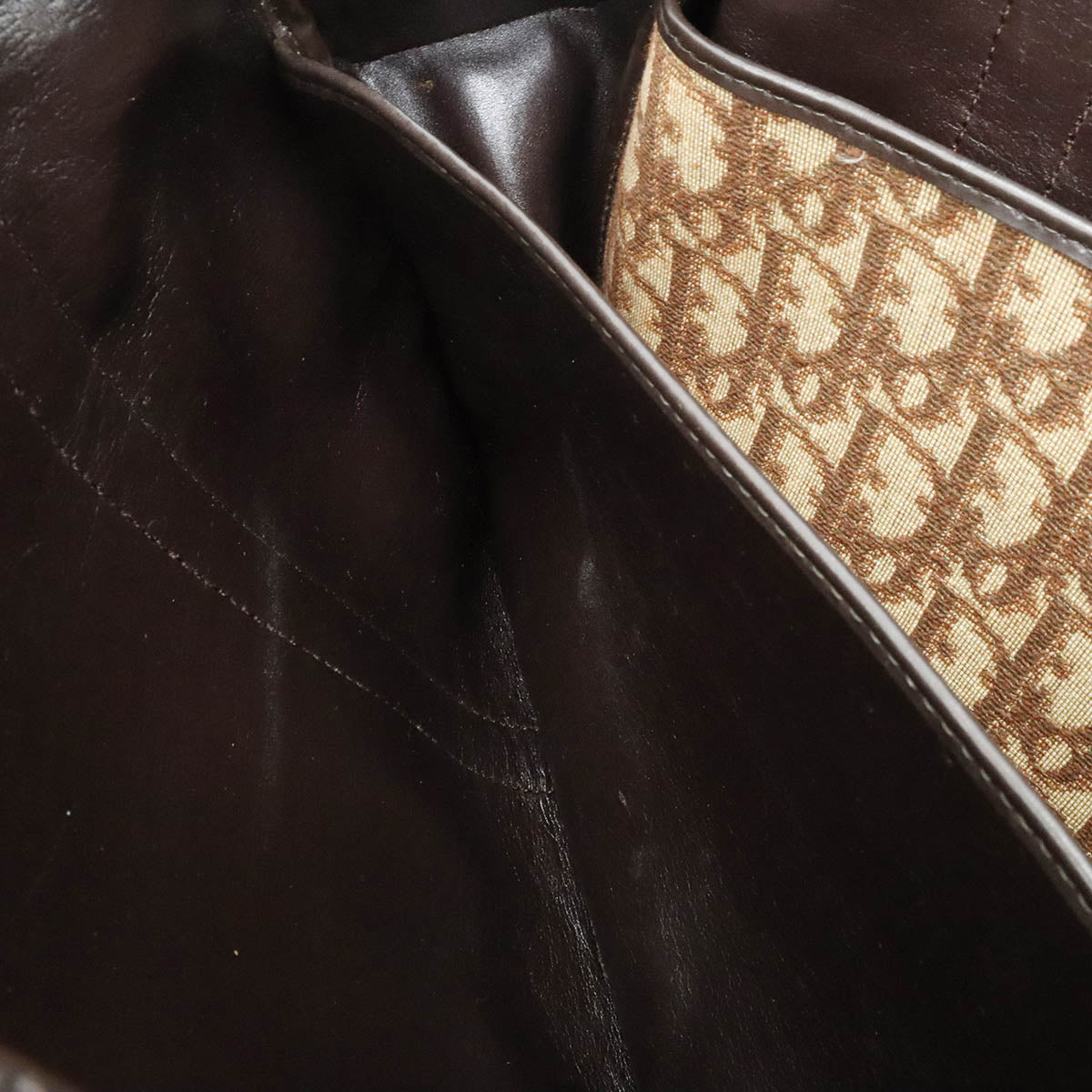 Christian Dior Christian Dior Trotter Mini Boston Trotter Bag Canvas Leather Beige Dark Brown Gold  Black/Blue