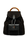 GUCCI Bamboo Backpack in Suede Black 1705 0030