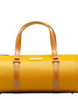 Burberry Nova Check Shadow Handbag Yellow Leather Ladies
