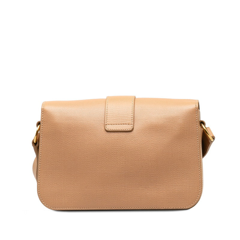 Yves Saint Laurent Y Line Sacchel  Shoulder Bag Beige Gold Leather  Yves Saint Laurent