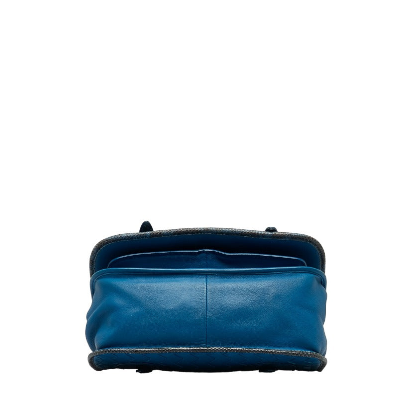 Bottega Veneta Crossbody Side Bag Chain Blue Leather Ladies
