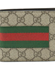 GUCCI Gucci GG Spring New Web Shellie Two Folded Wallet Two Folded Wallet PVC Beige Green Green Red Red 408826  Egg Blumen/Mosaic Quality
