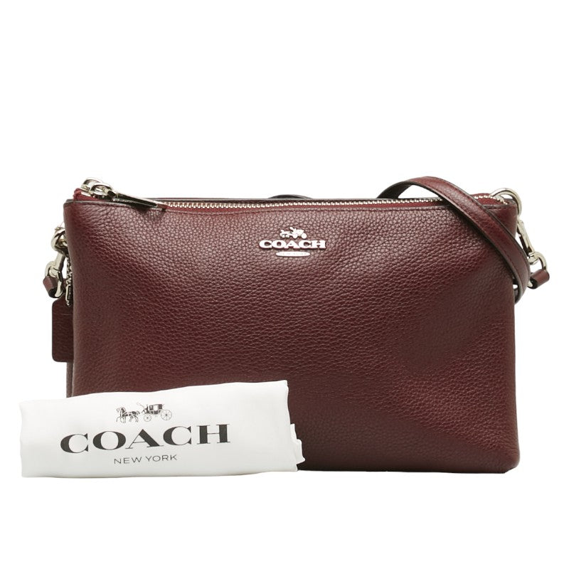 Coach Swinging Shoulder Bag Wine Red Leather  Coach