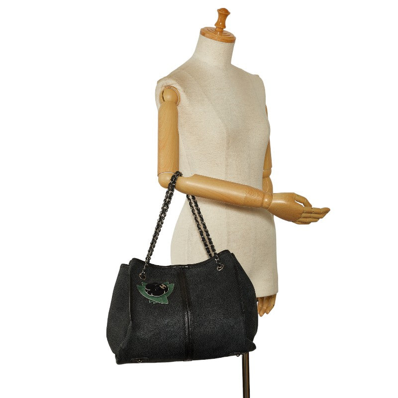 Chanel Shoulder Bag Leather/Nuback Black Green  and Gentlemen