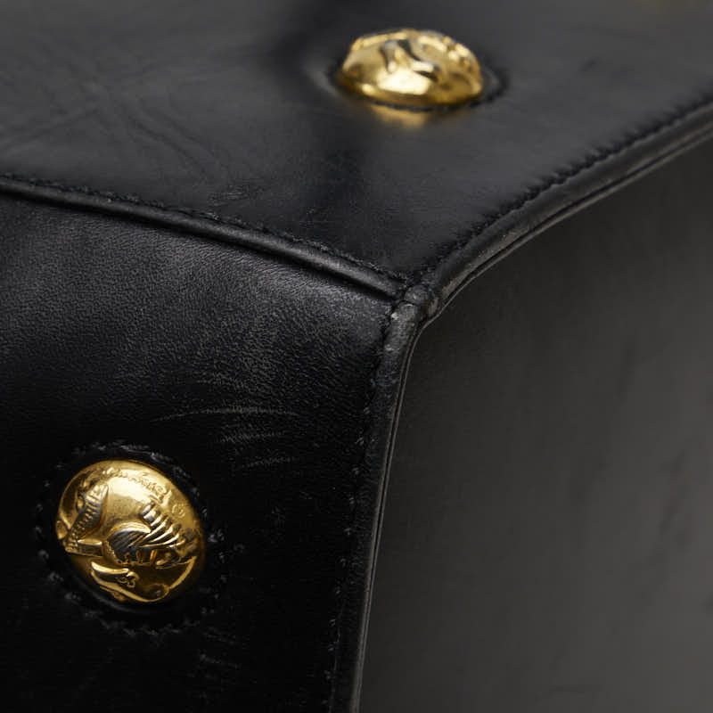 Salvatore Ferragamo Studded Tote Bag AN 21 5212 Black Leather