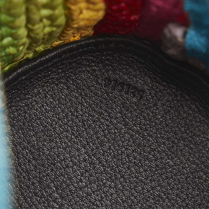 Loeb Animal Line Powrasvany Rainbow Slipper Mini Shoulder Bag Multicolor Raphia Leather Ladies LOEWE [Middle] Roof   Store