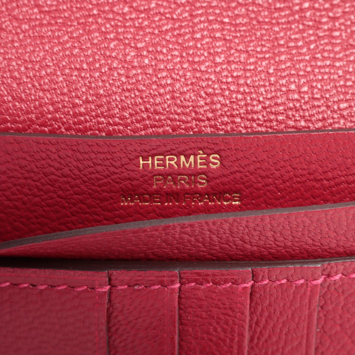 Hermes Compact Wallet in Ostrich Red Gold D:2019