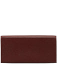 Burberry New Check Long Wallet Wine Red Bordeaux Leather Ladies
