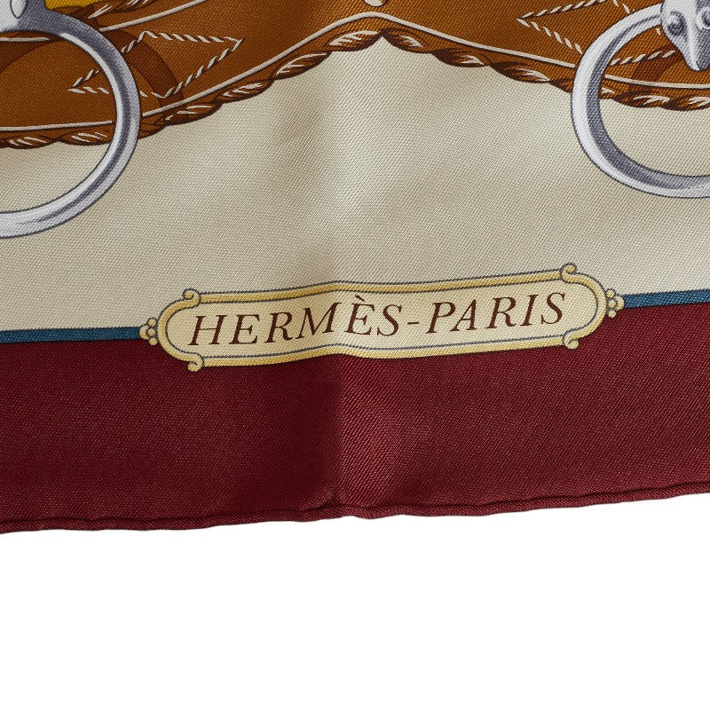 Hermes Carré 90 LIFT PROFILE Lift Prile carf Gold Multicolor Silk  HERMES