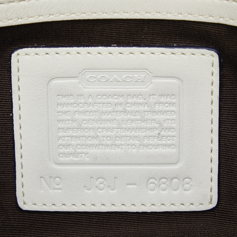 Coach Signature Shoulder Bag 6808 Blue White Canvas Leather  Coach