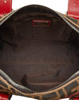 FENDI Zucca Shoulder Bag in Monogram 8BR149 Brown Red