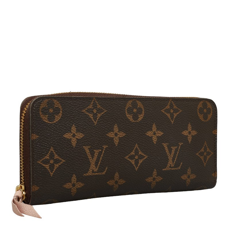Louis Vuitton Monogram Portfolio Claimance Round Fassner Long Wallet M61298 Rose Valerie Brown PVC Leather Ladies Louis Vuitton