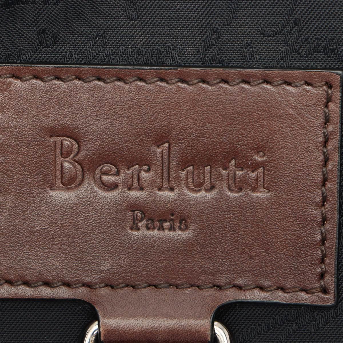 Belotti Caligraphy Leather Tote Bag Brown