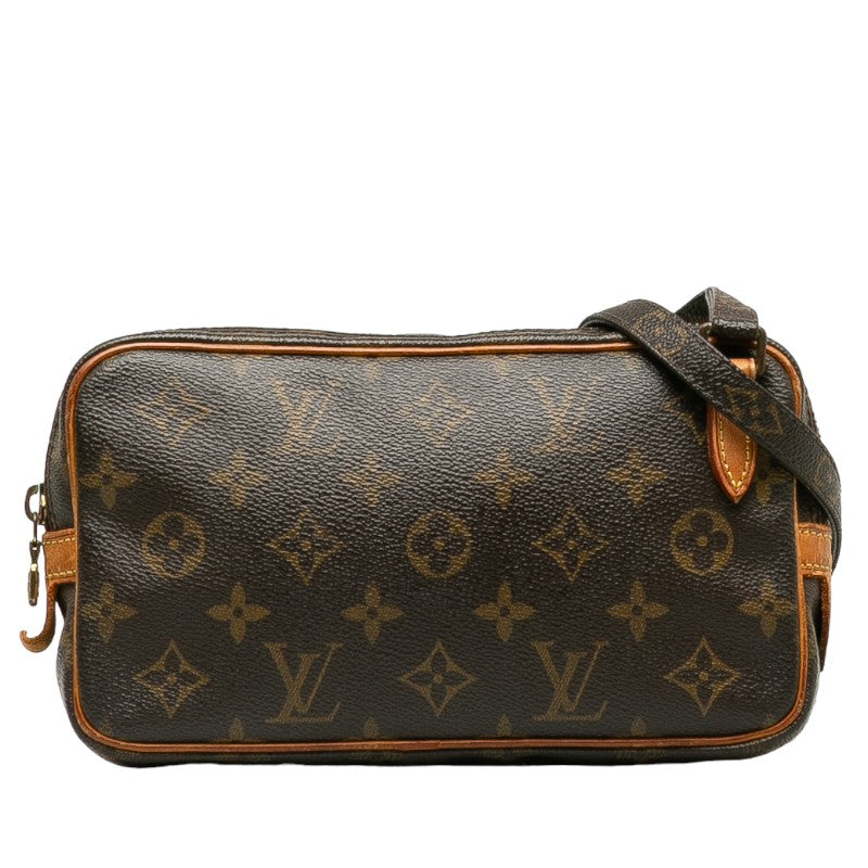 Louis Vuitton Monogram Poschet Marley Bandriel Slipper Shoulder Bag M51828 Brown PVC Leather  Louis Vuitton