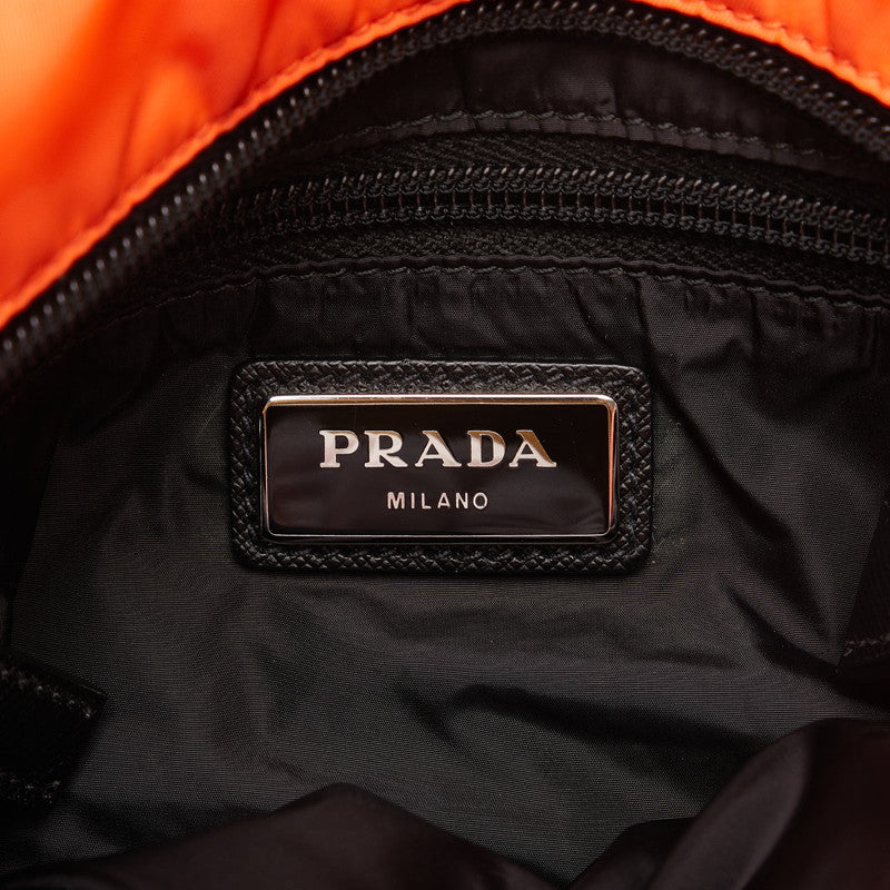 Prada Triangle Logo Plate Sliding Shoulder Bag Orange Nylon Ladies Prada [Ginzo Paris]