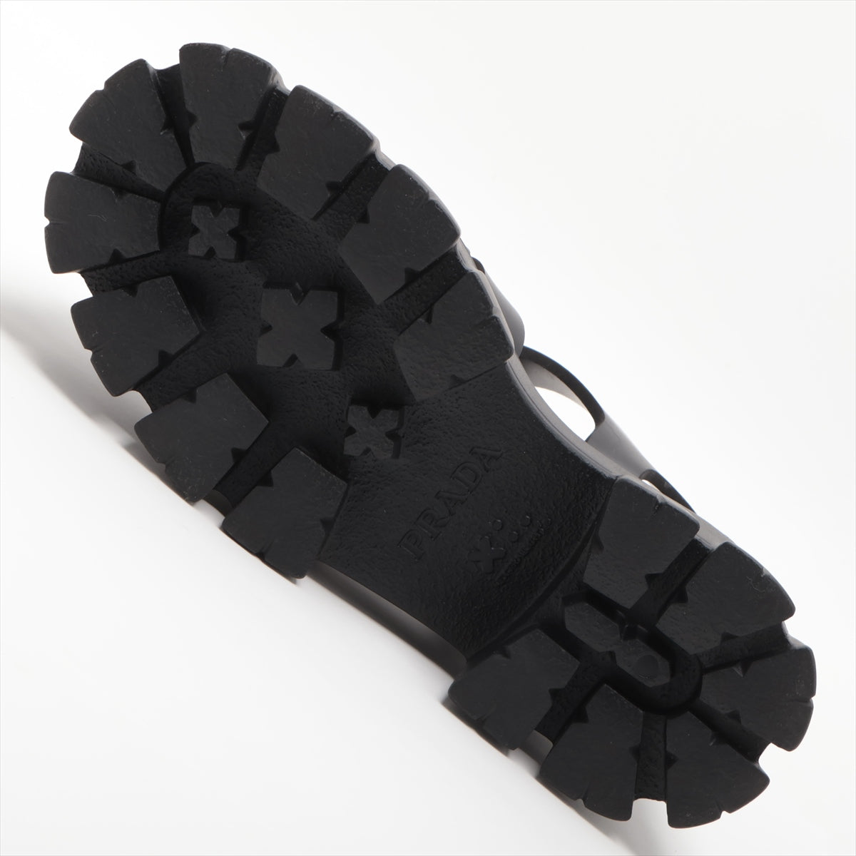 Prada Monolith Leather X Laver Sandal 35  Black Triangle Logo