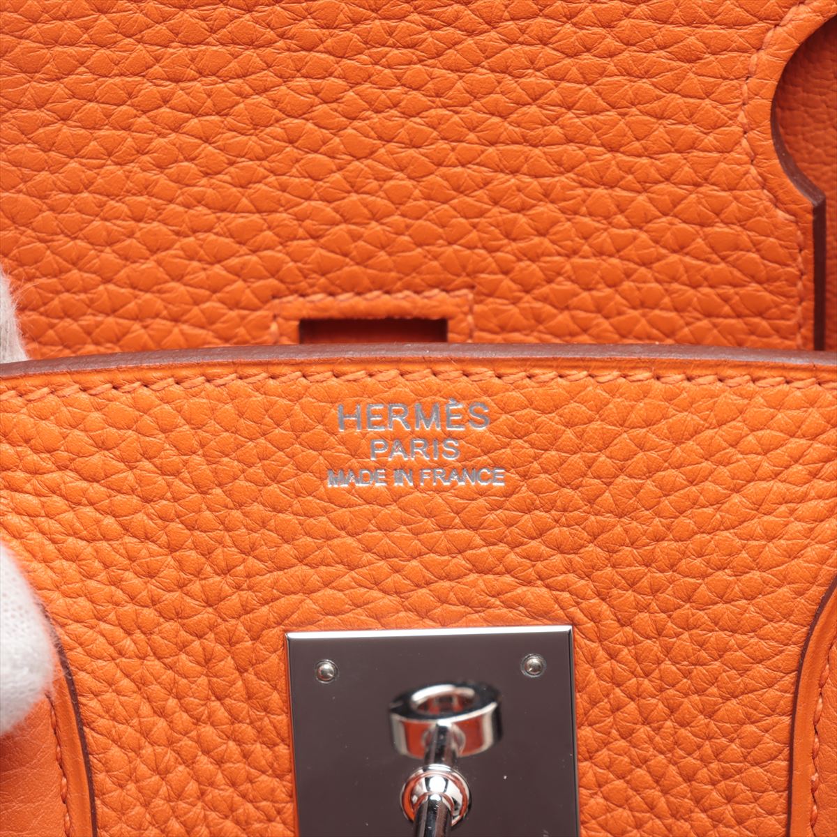 Hermes Bur 30 Triong Clemens Orange Poppy Silver  N:2010