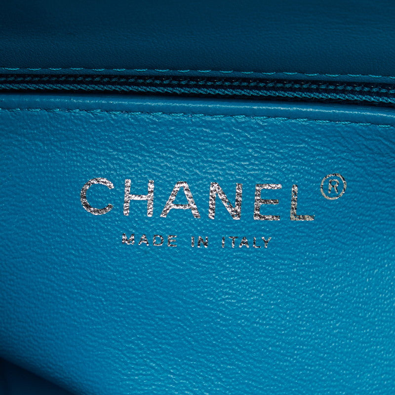 Chanel Cocomark V Stitch Chain 單肩包 翡翠綠色漆皮女士 CHANEL