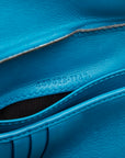 Gucci MicroGucci Round Jeep Twin Folded Wallet 449423 Turkish Blue Leather  Gucci